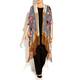 Beige EMBROIDERED SILK CAPE, GREY