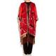 BEIGE EMBROIDERED SILK CAPE, RED