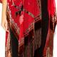 BEIGE EMBROIDERED SILK CAPE, RED