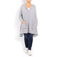 BEIGE COTTON BLEND CARDIGAN GREY