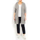 BEIGE LONG HOODED CARDIGAN GREY