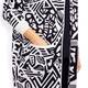 BEIGE BLACK AND WHITE INTARSIA CARDIGAN