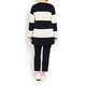 BEIGE STRIPE CARDIGAN NAVY