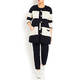 BEIGE STRIPE CARDIGAN NAVY