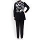 BEIGE JERSEY TWINSET BLACK AND WHITE