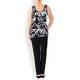 BEIGE JERSEY TWINSET BLACK AND WHITE