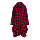 BEIGE LABEL RED AND BLACK CHECK COAT