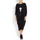 BEIGE label black jersey drop shoulder DRESS