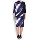 BEIGE abstract print DRESS in purple and black