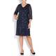 BEIGE MIDNIGHT BLUE SEQUINNED DRESS