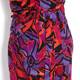 BEIGE crimson and grape abstract print DRESS