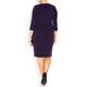 BEIGE AUBERGINE RUCHED WAIST DRESS