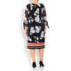 BEIGE GEORGETTE PRINT DRESS BLACK AND WHITE