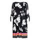 BEIGE GEORGETTE PRINT DRESS BLACK AND WHITE
