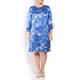 BEIGE LABEL FERN PRINT SATIN DRESS COBALT