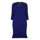 BEIGE textured royal blue jersey jacquard DRESS