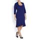 BEIGE textured royal blue jersey jacquard DRESS