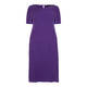 BEIGE SCALLOP NECK LINEN DRESS ULTRA VIOLET