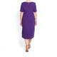 BEIGE SCALLOP NECK LINEN DRESS ULTRA VIOLET