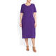 BEIGE SCALLOP NECK LINEN DRESS ULTRA VIOLET