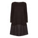 BEIGE LABEL BLACK JERSEY DRESS WITH TAFFETA HEM