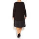 BEIGE LABEL BLACK JERSEY DRESS WITH TAFFETA HEM