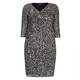 BEIGE SEQUIN DRESS BLACK