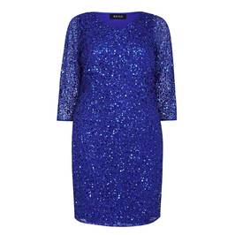 BEIGE SEQUIN DRESS BLUE - Plus Size Collection