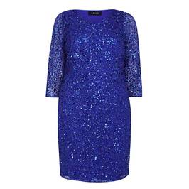 BEIGE SEQUIN DRESS BLUE - Plus Size Collection