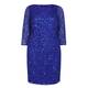 BEIGE SEQUIN DRESS BLUE