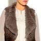 Beige FUR GILET - SLATE