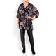 BEIGE LABEL FLORAL PRINT GEORGETTE SHIRT PURPLE