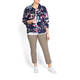 BEIGE CHERRY BLOSSOM PRINT JACKET NAVY