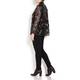 Beige Label Black Floral Print Leather Jacket 