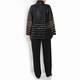 BEIGE LEATHER STRIPE JACKET BLACK
