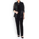 BEIGE LEATHER STRIPE JACKET BLACK