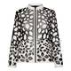 BEIGE LEATHER CUT-OUT JACKET BLACK AND WHITE