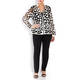 BEIGE LEATHER CUT-OUT JACKET BLACK AND WHITE