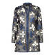 BEIGE METALLIC NAVY AND WHITE CUT-OUT JACKET