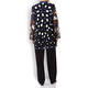 BEIGE METALLIC NAVY AND WHITE CUT-OUT JACKET