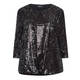 BEIGE SEQUIN TWINSET BLACK