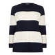 BEIGE STRIPE KNITTED TUNIC NAVY