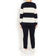 BEIGE STRIPE KNITTED TUNIC NAVY