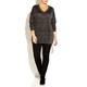 BEIGE lurex TUNIC - black and silver