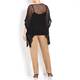 BEIGE label black loose knit kaftan style cover-up