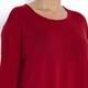 BEIGE merino wool red knit TUNIC with dip hem