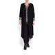 BEIGE LABEL WATERFALL FRONT BLACK CARDIGAN