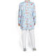 BEIGE LABEL PALE BLUE LINED LINEN EMBROIDERED JACKET 