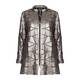 BEIGE LABEL METALLIC LEATHER JACKET WITH GEOMETRIC APPLIQUES 