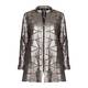 BEIGE LABEL METALLIC LEATHER JACKET WITH GEOMETRIC APPLIQUES 